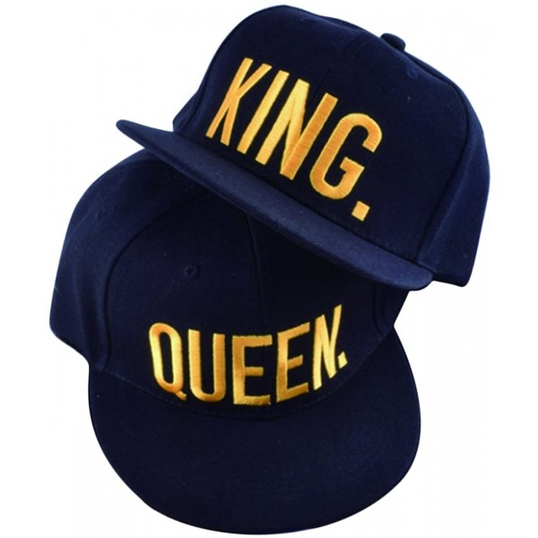 Baseball Caps King Queen Hats Matching Snapbacks Hip Hop Hats Couples Snapback Caps Adjustable - Gold - C618OTUZLQY $28.82