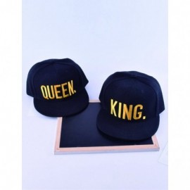 Baseball Caps King Queen Hats Matching Snapbacks Hip Hop Hats Couples Snapback Caps Adjustable - Gold - C618OTUZLQY $28.82