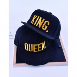 Baseball Caps King Queen Hats Matching Snapbacks Hip Hop Hats Couples Snapback Caps Adjustable - Gold - C618OTUZLQY $28.82