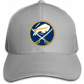 Cowboy Hats Sabres - Buffalo Logo Mashup Men Retro Adjustable Cap for Hat Cowboy Hat - Gray - CF18YS7RIG0 $49.41