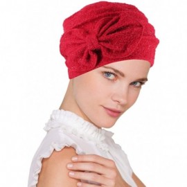 Skullies & Beanies Womens Winter Hat Soft Fuzzy Eyelash Ribbed Flower Bow Cloche Beanie Cap - 05- Ruby Red - C612M8YP5LL $28.00