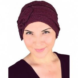 Skullies & Beanies Womens Winter Hat Soft Fuzzy Eyelash Ribbed Flower Bow Cloche Beanie Cap - 05- Ruby Red - C612M8YP5LL $28.00