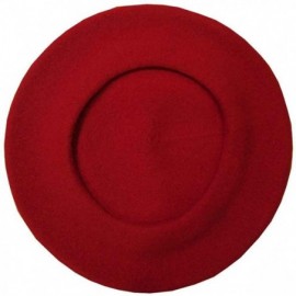 Berets Traditional French Wool Beret - Red - CC117N5ITLT $24.66