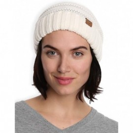 Skullies & Beanies Slouchy Cable Knit Beanie for Women - Warm & Cute Winter Hats for Cold Weather - White - CP184AIIWMC $8.39