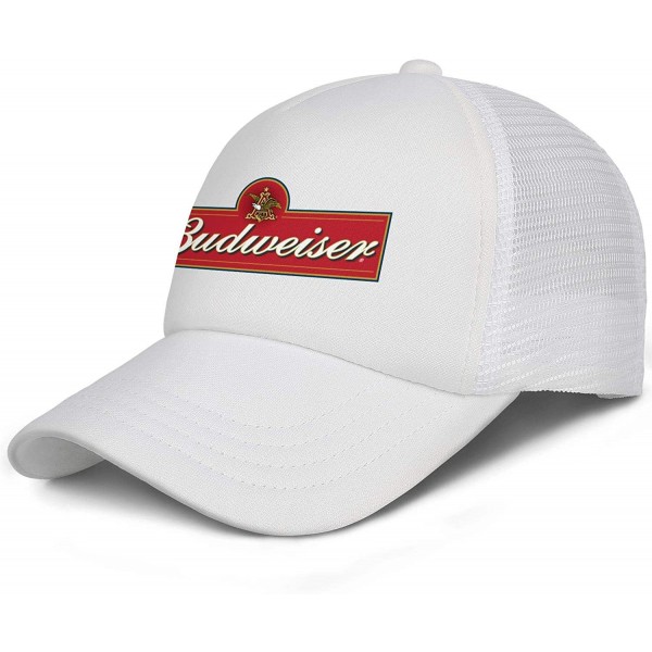 Baseball Caps Budweiser-Logos- Woman Man Baseball Caps Cotton Trucker Hats Visor Hats - White-57 - CZ18WHRL6XU $16.49