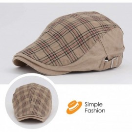 Newsboy Caps Stylish Flat Cap Newsboy Ivy Hat for Men Women Adjustable Paper Boy Hats for Spring Sumer - Khaki - CQ18OTMTQHR ...
