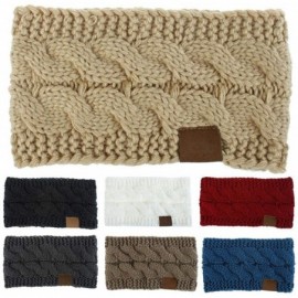 Headbands Women Autumn Winter Soft Elastic Wool Knit Headband Sports Wide Stretch Hair Band Headwear - Camel - C1193YW569Y $9.18