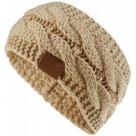 Headbands Women Autumn Winter Soft Elastic Wool Knit Headband Sports Wide Stretch Hair Band Headwear - Camel - C1193YW569Y $9.18