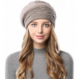 Berets Women Beret Hat French Wool Beret Beanie Cap Classic Solid Color Autumn Winter Hats - Khaki - C018Y64GEZO $17.70