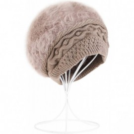 Berets Women Beret Hat French Wool Beret Beanie Cap Classic Solid Color Autumn Winter Hats - Khaki - C018Y64GEZO $17.70