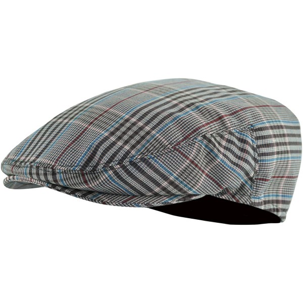 Newsboy Caps Men's Light Weight Tweed Plaid Summer Newsboy Flat Ivy Driving Cap - Gray-brown Plaid - C718ULG8QKQ $16.03