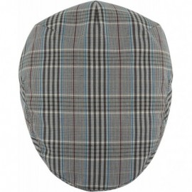 Newsboy Caps Men's Light Weight Tweed Plaid Summer Newsboy Flat Ivy Driving Cap - Gray-brown Plaid - C718ULG8QKQ $16.03