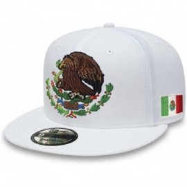 Baseball Caps Mexico Snapback dadhat Flat Panel and Vintage Hats Embroidered Shield and Flag - White/Full Color - CA18G36H00K...