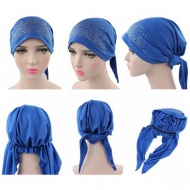 Skullies & Beanies 4 Pack Women's Scarf Pre Tied Solid Pure Color Hat Beanie Turban Headwear for Muslim - Pack A - CB1864ARGN...