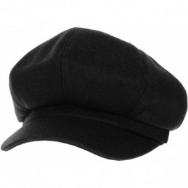 Newsboy Caps Newsboy Hat Wool Felt Simple Gatsby Ivy Cap SL3458 - Black - CR12MADU6L0 $26.26