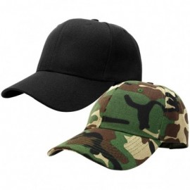 Baseball Caps 2pcs Baseball Cap for Men Women Adjustable Size Perfect for Outdoor Activities - Black/Camouflage - CY195CUDA5O...