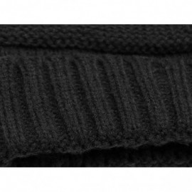 Skullies & Beanies Winter Hats for Womens Knit Slouchy Skullies Beanies Ski Caps with Faux Fur Pom Pom Bobble - Unisex Black ...