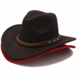 Cowboy Hats Winter Spring Western Cowboy Hat for Womem Men Wide Brim Cowgirl Jazz Cap with The Belt - 7 - CI184XCTX9M $21.47