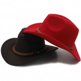 Cowboy Hats Winter Spring Western Cowboy Hat for Womem Men Wide Brim Cowgirl Jazz Cap with The Belt - 7 - CI184XCTX9M $21.47