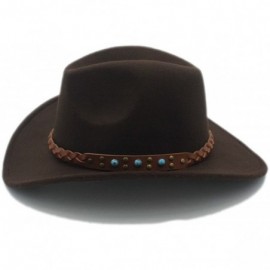 Cowboy Hats Winter Spring Western Cowboy Hat for Womem Men Wide Brim Cowgirl Jazz Cap with The Belt - 7 - CI184XCTX9M $21.47