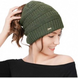 Skullies & Beanies Womens Knit Visor Beanie Newsboy Cap Winter Warm Hat Cold Snow Weather Girl 55-60cm - 99724-green - CT18II...