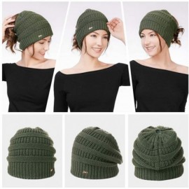 Skullies & Beanies Womens Knit Visor Beanie Newsboy Cap Winter Warm Hat Cold Snow Weather Girl 55-60cm - 99724-green - CT18II...