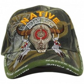 Baseball Caps Native Pride American Bull Skull Tribal Shadow Camo Indian Embroidered Cap Hat - CQ194Q4QLTY $10.44