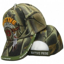 Baseball Caps Native Pride American Bull Skull Tribal Shadow Camo Indian Embroidered Cap Hat - CQ194Q4QLTY $10.44