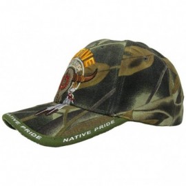 Baseball Caps Native Pride American Bull Skull Tribal Shadow Camo Indian Embroidered Cap Hat - CQ194Q4QLTY $10.44