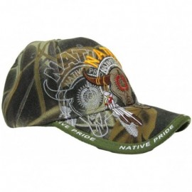 Baseball Caps Native Pride American Bull Skull Tribal Shadow Camo Indian Embroidered Cap Hat - CQ194Q4QLTY $10.44