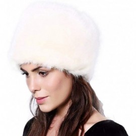 Skullies & Beanies Women Elegant Fur Hat Winter Warm Soft Faux Fur Cap Ski Hats Bonnet - Beige - CI18Y3IGM4T $9.24
