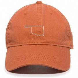 Baseball Caps Oklahoma Map Outline Dad Baseball Cap Embroidered Cotton Adjustable Dad Hat - Orange - C418ZO4RZ7K $11.33
