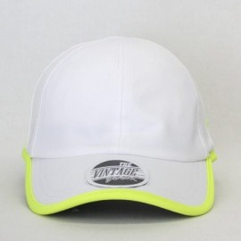Baseball Caps Plain Pro Cool Mesh Low Profile Adjustable Baseball Cap - Upf 50+ White/Neon Yellow - CC18ERCZ8ZC $14.57