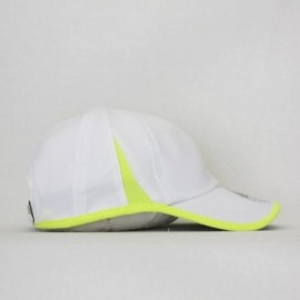 Baseball Caps Plain Pro Cool Mesh Low Profile Adjustable Baseball Cap - Upf 50+ White/Neon Yellow - CC18ERCZ8ZC $14.57