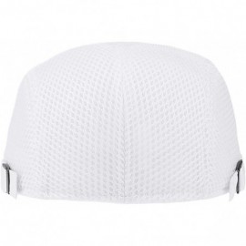 Newsboy Caps Men's Mesh Summer Hat Flat Ivy Cap Gatsby Newsboy Hat Hunting Cap - Mesh White - CH18S6NWSDY $8.41