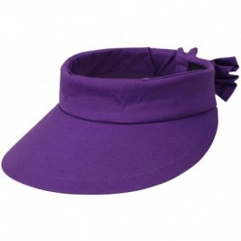 Sun Hats Women's Sportswear Sweat Absorbent Visor Hat w/Ribbon Bow - Purple (as Sample) - CX18C5TKH85 $26.67