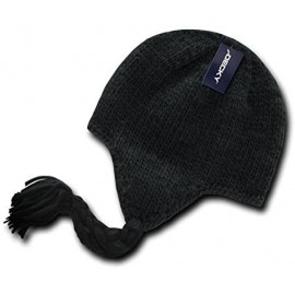 Skullies & Beanies Solid Peruvian Beanies - Black - CR114HXM5AZ $12.10