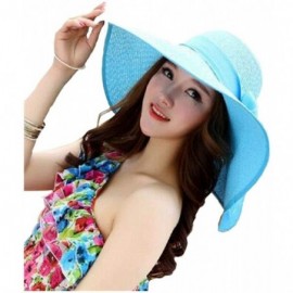Sun Hats Womens Big Bowknot Straw Hat Foldable Roll up Sun Hat Beach Cap UPF 50+ Protection Sun Hats 041 - Pink-a - C718WCUOE...