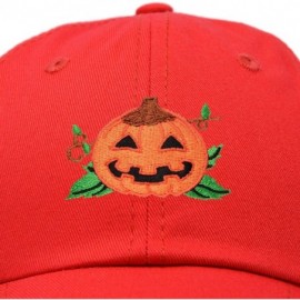 Baseball Caps Jack-O-Lantern Halloween Pumpkin Hat Mens Womens Baseball Cap - Red - CY18YZILILC $11.25