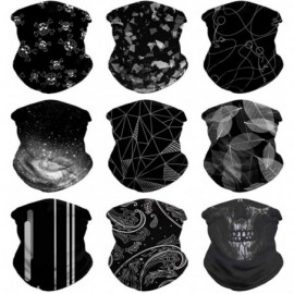 Balaclavas Headband Bandana Head Wrap Scarf Neck Warmer Headwear Balaclava for Sports - 9pcs Black-2 - C018YZZGYO4 $28.39