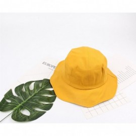 Sun Hats Women Sun Hats UV Protection Wide Brim Foldable Bucket Hat Beach Hat - Yellow - C018E9UH849 $25.91