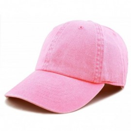 Baseball Caps 100% Cotton Pigment Dyed Low Profile Dad Hat Six Panel Cap - 1. Pink - CX18M7KN93H $9.86