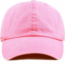 Baseball Caps 100% Cotton Pigment Dyed Low Profile Dad Hat Six Panel Cap - 1. Pink - CX18M7KN93H $9.86