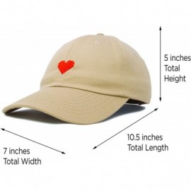 Baseball Caps Pixel Heart Hat Womens Dad Hats Cotton Caps Embroidered Valentines - Khaki - C918LGTCULC $11.98