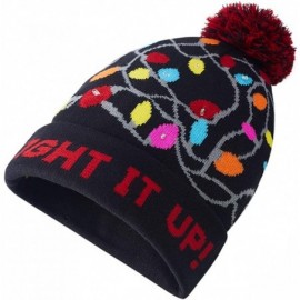 Skullies & Beanies Unisex Ugly Light Up Christmas Knit Beanie Hats 6 Colorful Led Family Xmas Party Holiday Caps - Christmas ...