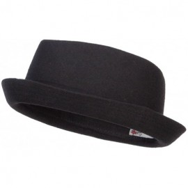 Fedoras Wool Upbrim Pork Pie Fedora - Black - CU12MXTLU59 $23.31