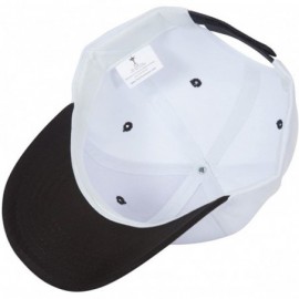 Baseball Caps Curve Bill Adjustable Baseball Cap- White/Black - CS111RZCITZ $7.83