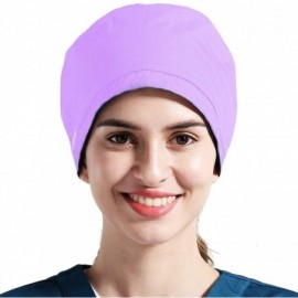 Newsboy Caps Women's Anti Dust Working Cap Adjustable Cotton Cap with Sweatband for Women and Men - Purple2 - CZ199S6GRLN $28.55