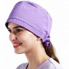 Newsboy Caps Women's Anti Dust Working Cap Adjustable Cotton Cap with Sweatband for Women and Men - Purple2 - CZ199S6GRLN $15.99