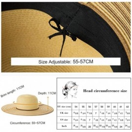 Sun Hats Packable UPF Straw Sunhat Women Summer Beach Wide Brim Fedora Travel Hat 54-59CM - 91559_orange - CS1983WZEKS $21.33